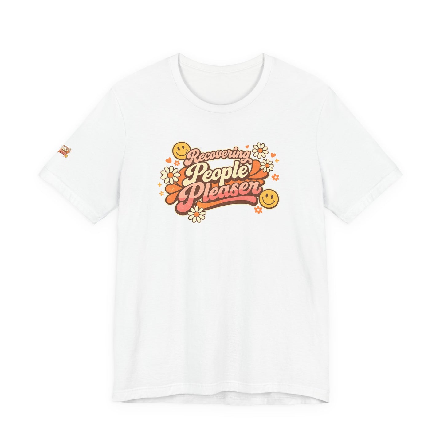 Recovering People Pleaser T-Shirt — Retro Floral Smiley Tee